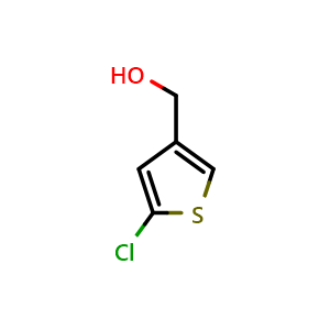 Chemical structure of 5-Chlorothiophene-3-methanol , CAS 73919-87-6, AChemBlock G-5626