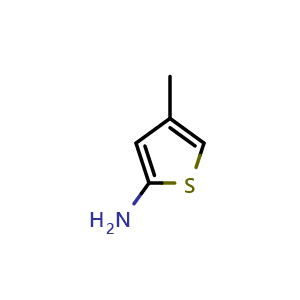 Chemical structure of 2-Amino-4-methylthiophene , CAS 14770-82-2, AChemBlock G-5634