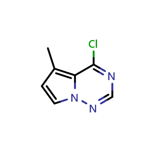 Chemical structure of 4-Chloro-5-methylpyrrolo[1,2-f][1,2,4]triazine , CAS 529508-56-3, AChemBlock G-5647