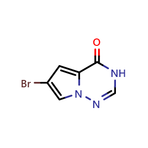 Chemical structure of 6-Bromopyrrolo[1,2-f][1,2,4]triazin-4(3H)-one , CAS 888721-83-3, AChemBlock G-5649