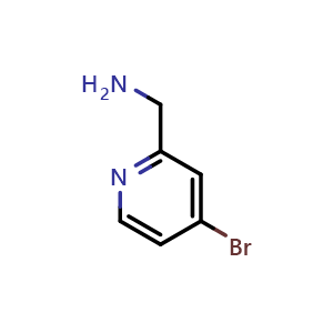 Chemical structure of 2-Aminomethyl-4-bromopyridine , CAS 865156-50-9, AChemBlock G-5659