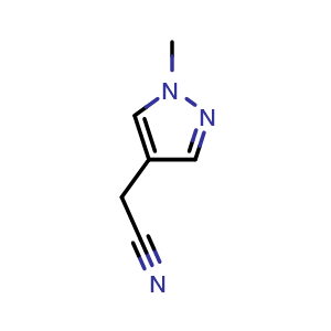 Chemical structure of 2-(1-Methyl-1H-pyrazol-4-yl)acetonitrile , CAS 754159-15-4, AChemBlock G-5672