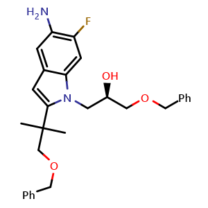 (R)-1-[5-Amino-2-(2-benzyloxy-1,1-dimethyl-ethyl)-6-fluoro-indol-1-yl]-3-benzyloxy-propan-2-ol