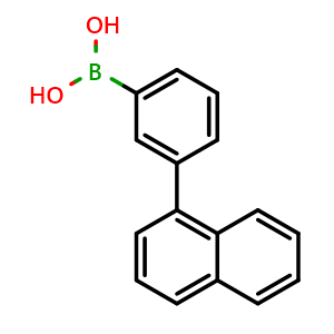 Chemical structure of 3-(Naphthalen-1-yl)phenylboronic acid , CAS 881913-20-8, AChemBlock G-5709