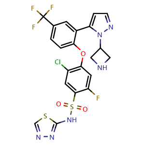 4-[2-[1-(3-Azetidinyl)-1H-pyrazol-5-yl]-4-(trifluoromethyl)phenoxy]-5-chloro-2-fluoro-N-1,3,4-thiadiazol-2-yl benzenesulfonamide
