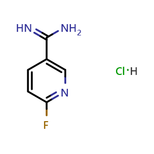 Chemical structure of 6-Fluoronicotinimidamide hydrochloride , CAS 1419101-31-7, AChemBlock G-5718