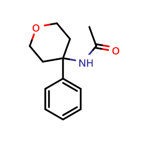 Chemical structure of N-(Tetrahydro-4-phenyl-2H-pyran-4-yl)acetamide , CAS 939801-34-0, AChemBlock G-5761