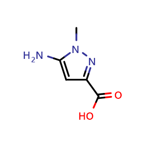 Chemical structure of 5-Amino-1-methyl-pyrazole-3-carboxylic acid , CAS 117860-53-4, AChemBlock G-5779