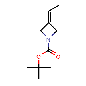 Chemical structure of tert-Butyl 3-ethylideneazetidine-1-carboxylate , CAS 934665-46-0, AChemBlock G-5791