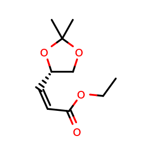 Chemical structure of ethyl (S,Z)-3-(2,2-dimethyl-1,3-dioxolan-4-yl)acrylate , CAS 91926-90-8, AChemBlock G-5801