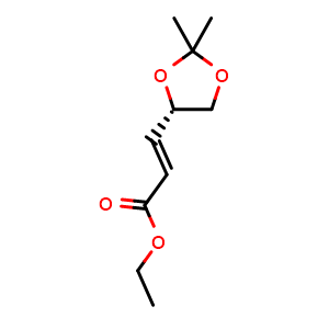 Chemical structure of Ethyl (S)-(+)-3-(2,2-dimethyl-1,3-dioxolan-4-yl)-2-propenoate , CAS 64520-58-7, AChemBlock G-5802