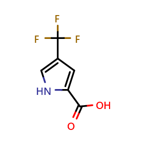Chemical structure of 4-(Trifluoromethyl)-1H-pyrrole-2-carboxylic acid , CAS 149427-58-7, AChemBlock G-5815