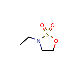 Chemical structure of 1,2,3-Oxathiazolidine,3-ethyl-,2,2-dioxide , CAS 153631-34-6, AChemBlock G-5852