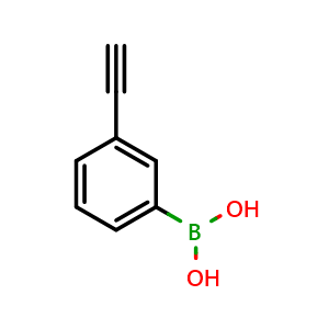 Chemical structure of 3-Ethynylphenylboronic acid , CAS 1189127-05-6, AChemBlock G-5867