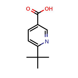 Chemical structure of 6-tert-Butylnicotinic acid , CAS 832715-99-8, AChemBlock G-5878