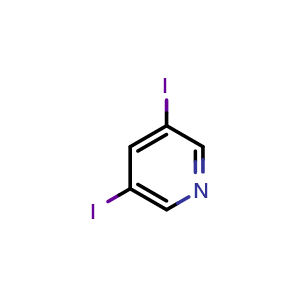 Chemical structure of 3,5-Diiodo-pyridine , CAS 53710-18-2, AChemBlock G-5882