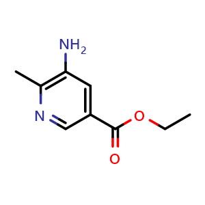 Chemical structure of 5-Amino-6-methyl-3-pyridinecarboxylic acid ethyl ester , CAS 1008138-73-5, AChemBlock G-5900