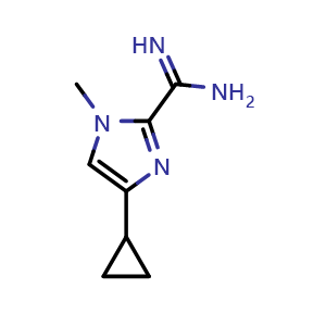 Chemical structure of 4-Cyclopropyl-1-methyl-1H-imidazole-2-carboxamidine , CAS 1403767-12-3, AChemBlock G-5913