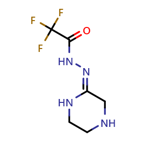 Chemical structure of N-[(2Z)-Piperazin-2-ylidene]-2,2,2-trifluoroacetohydrazide , CAS 849832-73-1, AChemBlock G-5923