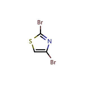 Chemical structure of 2,4-Dibromothiazole , CAS 4175-77-3, AChemBlock G-5939