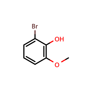 Chemical structure of 2-Bromo-6-methoxyphenol , CAS 28165-49-3, AChemBlock G-5963
