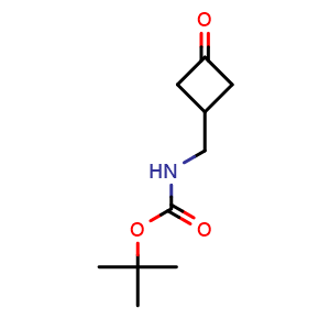 Chemical structure of 3-(Boc-aminomethyl)cyclobutanone , CAS 130369-09-4, AChemBlock G-5966