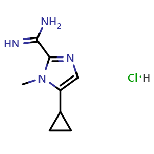 Chemical structure of 5-Cyclopropyl-1-methyl-1H-imidazole-2-carboxamidine hydrochloride , CAS 1403766-70-0, AChemBlock G-5975