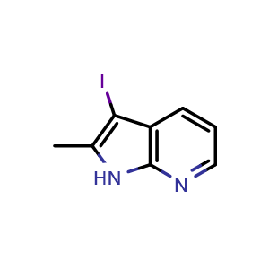 Chemical structure of 3-Iodo-2-methyl-7-azaindole , CAS 1256964-50-7, AChemBlock G-5978