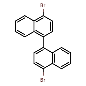 Chemical structure of 4,4'-Dibromo-1,1'-binaphthalene , CAS 49610-35-7, AChemBlock G-5981