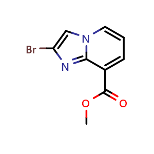 Chemical structure of Methyl 2-bromoimidazo[1,2-a]pyridine-8-carboxylate , CAS 1363382-82-4, AChemBlock G-5991