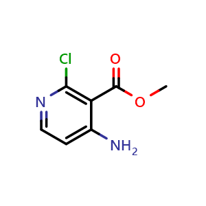 Chemical structure of Methl 4-amino-2-chloronicotinate , CAS 1018678-37-9, AChemBlock G-6059
