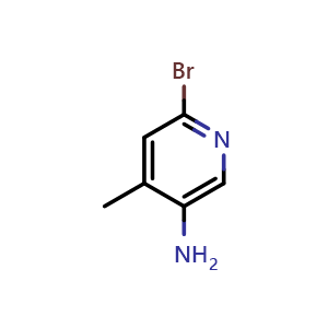 Chemical structure of 2-Bromo-5-amino-4-picoline , CAS 156118-16-0, AChemBlock G-6075