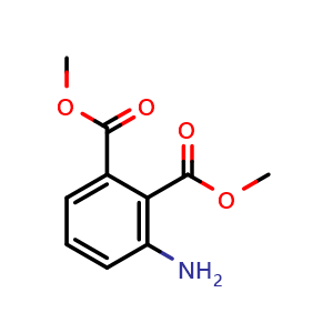 Chemical structure of Dimethyl 3-amino-1,2-benzenedicarboxylate , CAS 34529-06-1, AChemBlock G-6076