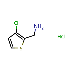 Chemical structure of 2-Aminomethyl-3-chlorothiophene hydrochloride , CAS 643088-03-3, AChemBlock G-6088