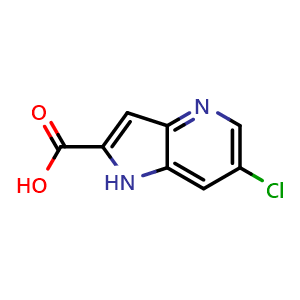 Chemical structure of 6-Chloro-1H-pyrrolo[3,2-b]pyridine-2-carboxylic acid , CAS 1211530-05-0, AChemBlock G-6106