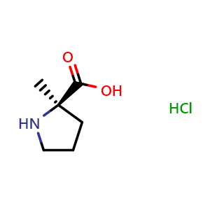 Chemical structure of 2-Methyl-D-proline hydrochloride , CAS 123053-48-5, AChemBlock G-6115