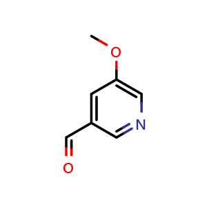 Chemical structure of 3-Formyl-5-methoxypyridine , CAS 113118-83-5, AChemBlock G-6116