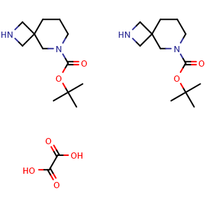 Chemical structure of 6-Boc-2,6-diazaspiro[3.5]nonane hemioxalate , CAS 1523618-26-9, AChemBlock G-6151
