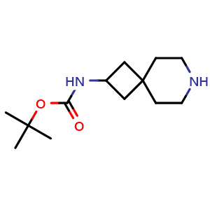 Chemical structure of 2-(Boc-amino)-7-azaspiro[3.5]nonane , CAS 147611-03-8, AChemBlock G-6174