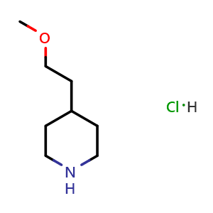 Chemical structure of 4-Methoxyethylpiperidine hydrochloride , CAS 868849-54-1, AChemBlock G-6223