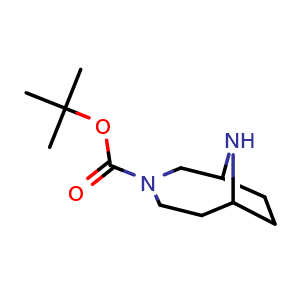 Chemical structure of 3-Boc-3,9-diaza-bicyclo[4.2.1]nonane , CAS 286947-16-8, AChemBlock G-6267