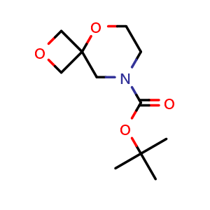 Chemical structure of 8-Boc-2,5-dioxa-8-azaspiro[3.5]nonane , CAS 1272412-69-7, AChemBlock G-6268