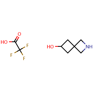 Chemical structure of 2-Azaspiro[3.3]heptan-6-ol trifluoroacetate , CAS 1523571-02-9, AChemBlock G-6270