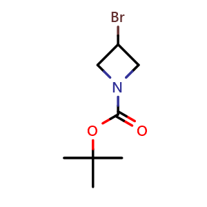 Chemical structure of 1-Boc-3-bromoazetidine , CAS 1064194-10-0, AChemBlock G-6278