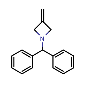 Chemical structure of 1-Diphenylmethyl-3-methyleneazetidine , CAS 40569-55-9, AChemBlock G-6279