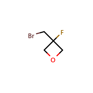 Chemical structure of 3-(Bromomethyl)-3-fluorooxetane , CAS 865451-86-1, AChemBlock G-6300