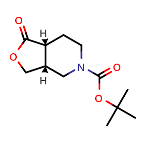 Chemical structure of (3AR,7AR)-rel-5-Boc-hexahydro-1-oxo-furo[3,4-c]pyridine , CAS 441297-78-5, AChemBlock G-6363