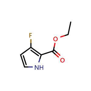 Chemical structure of Ethyl 3-fluoropyrrole-2-carboxylate , CAS 168102-05-4, AChemBlock G-6371