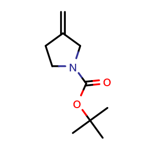 Chemical structure of 1-Boc-3-methylenepyrrolidine , CAS 114214-71-0, AChemBlock G-6396