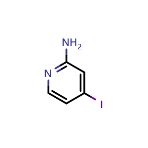 Chemical structure of 2-Amino-4-iodopyridine , CAS 552331-00-7, AChemBlock G-6400